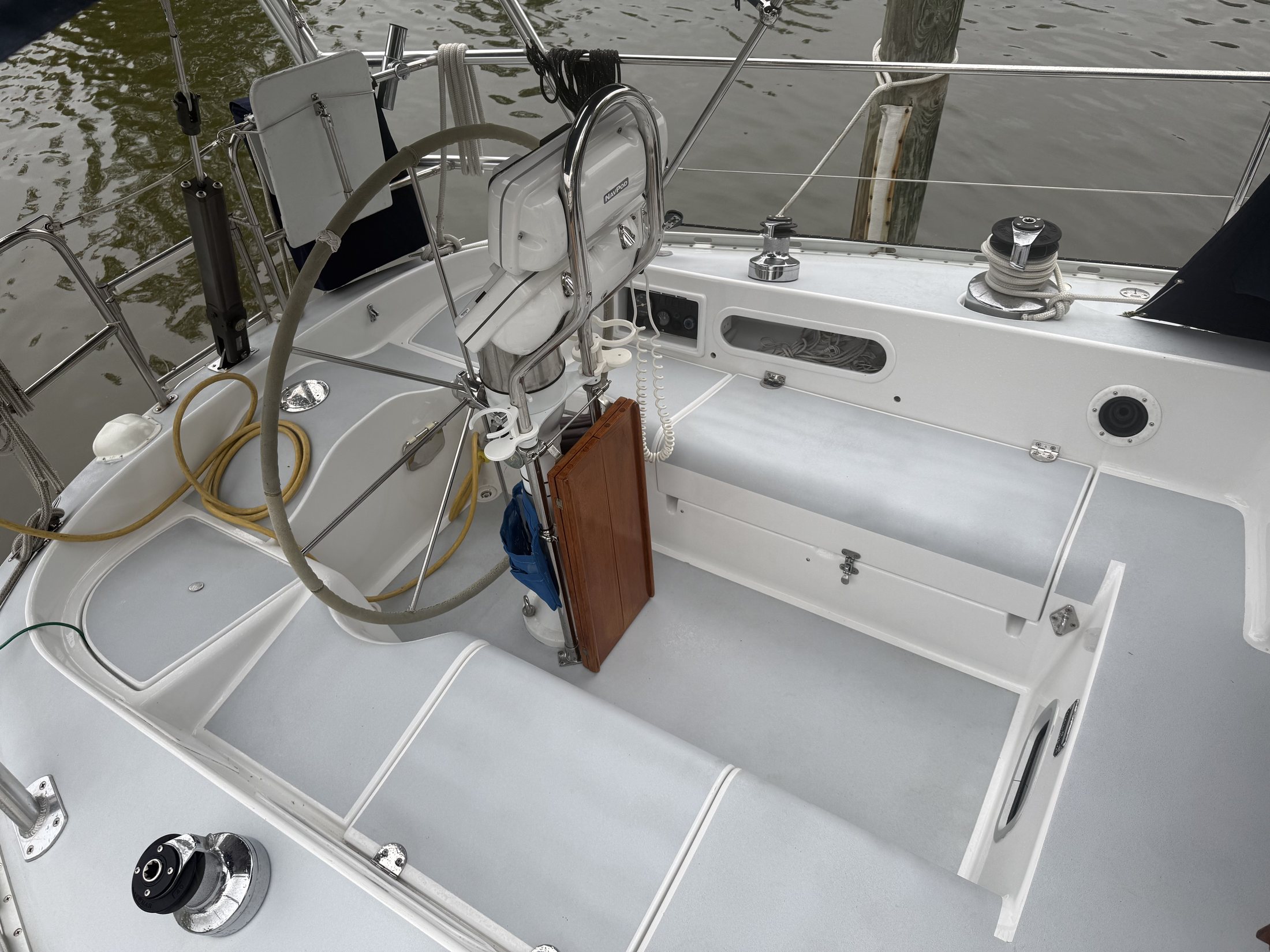 Clean, practical cockpit and helm